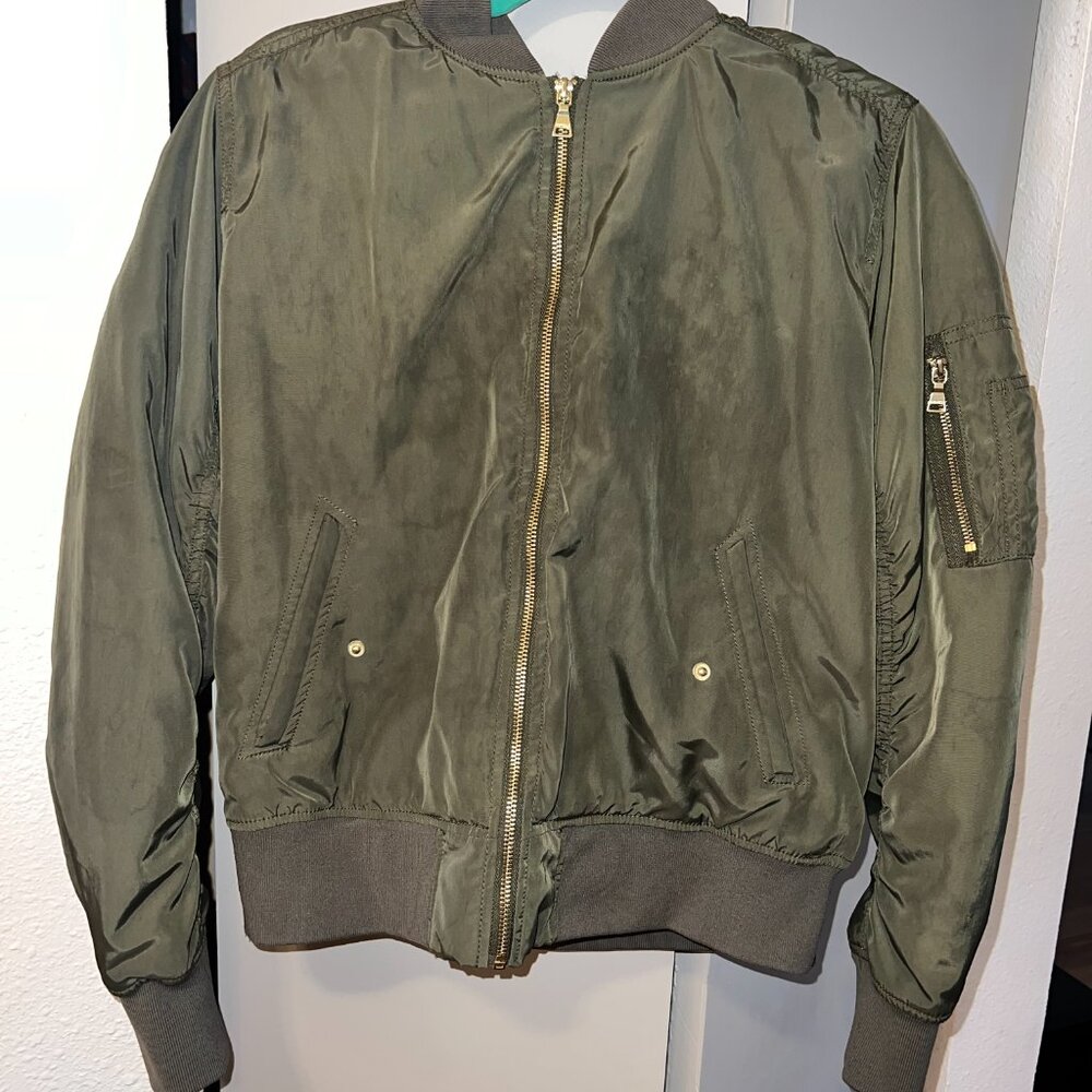 Express Army Green Bomber Jacket